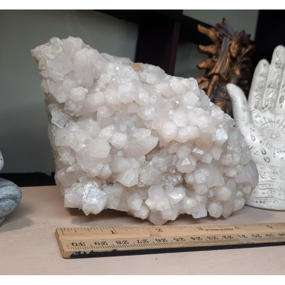 Blue Apophyllite Cluster on a Chalchedony/ Stilbite Matrix